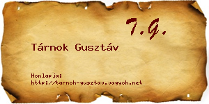 Tárnok Gusztáv névjegykártya